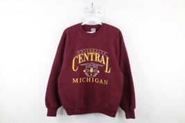Vintage 90s Womens Medium Spell Out Central Michigan University Sweatshi... - £46.57 GBP