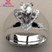 14KT GP Luxury New Creative Heart Shaped Fashion Engagement CZ Ring - £71.92 GBP