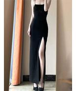Strapless Spaghetti Strap Thigh-High Slit Dress Stretch Formal Dress Women - $88.00