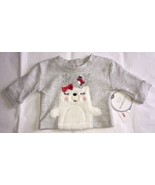Koala Kids Pretty Bear Reindeer Fleece Long Sleeves Top 3-6M Light Grey NEW - $16.26 CAD