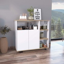 Benton Kitchen Island: 4-Shelf Oak &amp; White - $246.10 CAD