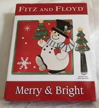 Fitz and Floyd Merry &amp; Bright Snack Plate With Spreader New In Box - £17.30 GBP