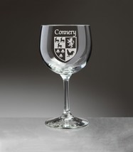 Connery Irish Coat of Arms Red Wine Glasses - Set of 4 (Sand Etched) - £54.34 GBP