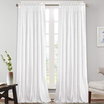 Linen Curtains Natural Linen Blended Curtains for Living Room/Bedroom Rod Pocket - £35.40 GBP