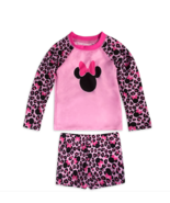 Disney Minnie Mouse Rashguard Swim Set Swimsuit Girls Size 12 Months 2 P... - £19.46 GBP