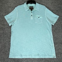 Lucky Brand Polo Shirt Mens XL Blue Solid Slub Cotton Pocket Short Sleev... - £13.44 GBP