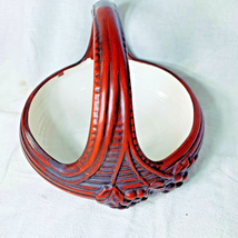Haeger Red Grape Motif Basket Ceramic Art Pottery Table Centerpiece USA Vintage - £23.94 GBP