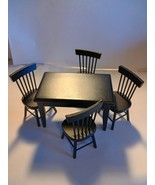 Dollhouse Black kitchen table and chairs set. 1/12 scale - $30.07 CAD