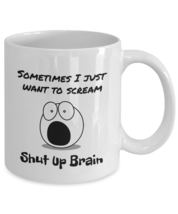 Funny Screaming Brain Coffee Mug Ceramic Novelty Mugs 11oz 15oz Fun Gift Idea - £11.64 GBP+