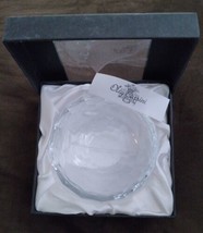 OLEG CASSINI 5&quot; Round Crystal Bowl Trinket Dish Faceted Signed Original Box - £15.68 GBP