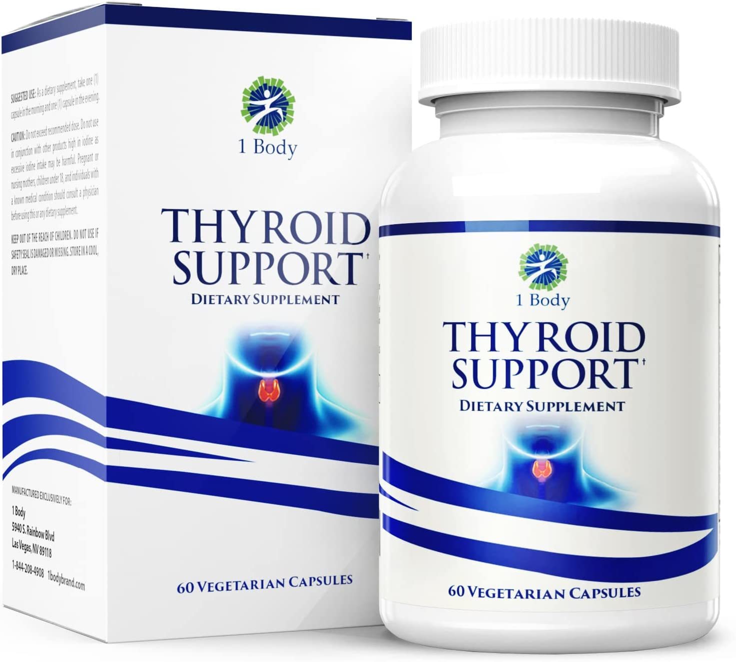 iodine THYROID SUPPORT Supplement 60 Caps - Energy & Focus Formula 1 Body - $44.20