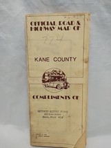 Vintage Official Road And Highway Map Of Kane County Compliments Of Hett... - $35.63