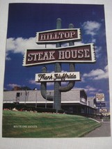 1988 Color Ad Hilltop Steak House, Route One Saugus, Massachusetts - $8.99