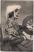 Postcard Les Coiffes Bretonnes Environs De Dinan Old Woman Spinning Wheel - £7.77 GBP