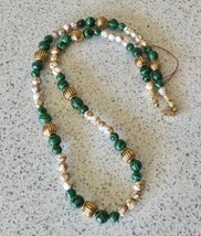 Green Malachite Beaded Necklace - £6.64 GBP