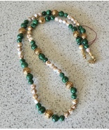 Green Malachite Beaded Necklace - £6.67 GBP