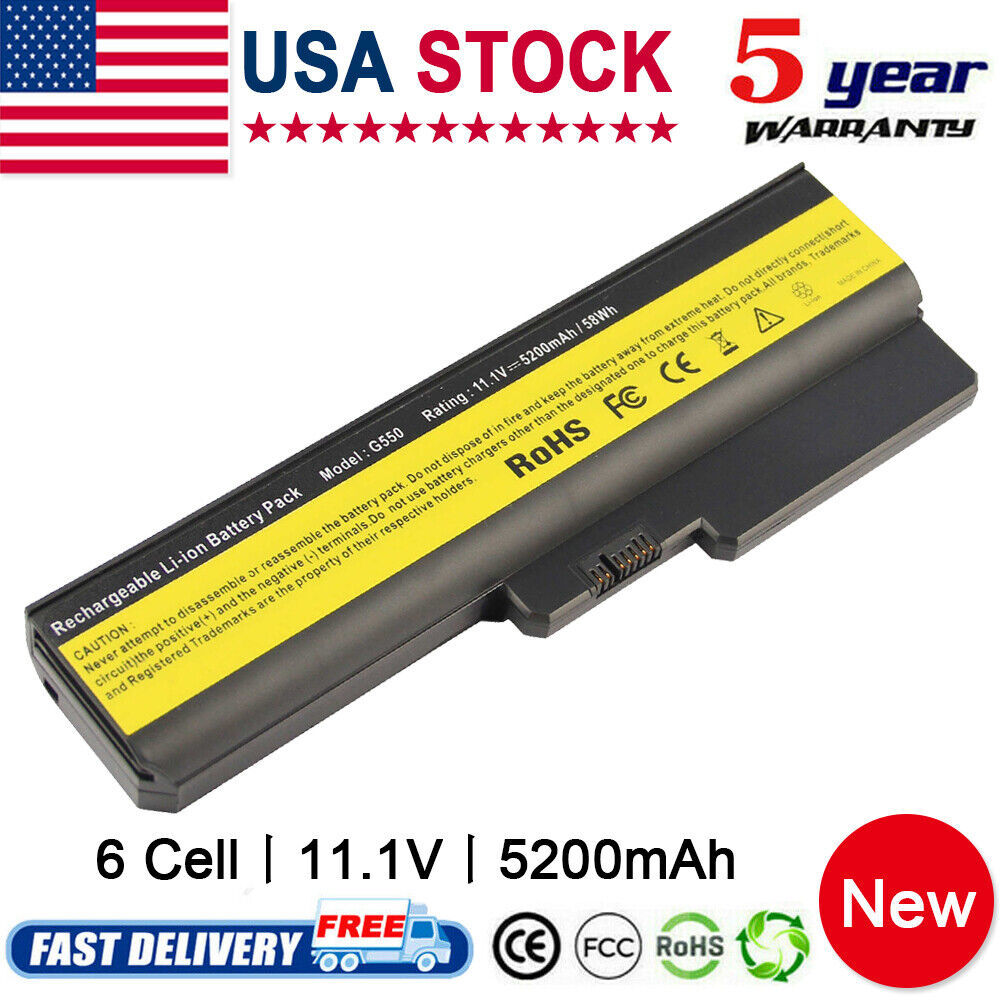 6 Cell Battery For Lenovo 3000 G430 G450 G530 G550 G555 Series L08S6Y02 42T4725 - £25.50 GBP