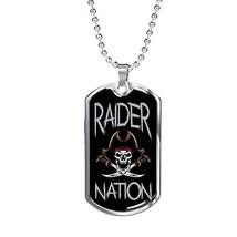 Express Your Love Gifts Raider Nation Vegas Football Fan Necklace Dog Tag Stainl - $54.40