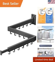 Collapsible Wall-Mounted Clothes Rack - Punch-Free Installation, Dark Grey - $938.57 MXN