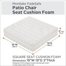Classic Accessories 19 x 19 x 3 Inch Square Patio Cushion Foam - £21.91 GBP