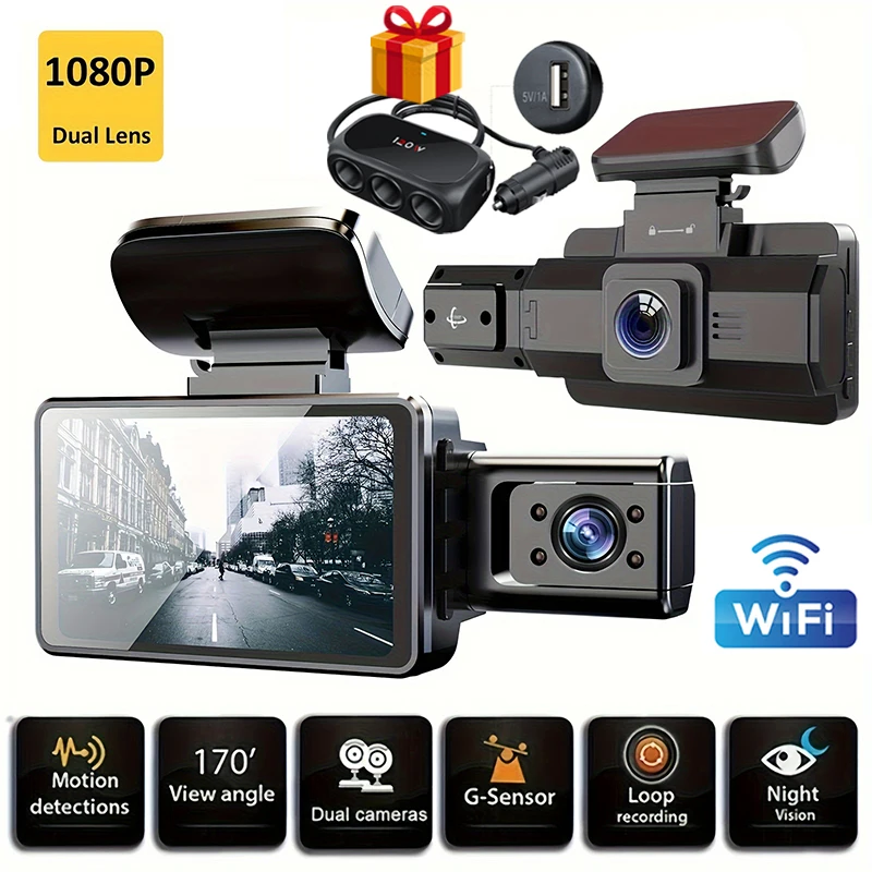 Car DVR Dash Cam for Cars 1080P 2Lens WIFI Vehicle Recorder Rear View Camera for - £33.46 GBP+