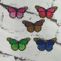 Butterfly Patches Colorful 3&quot; Lot Of 5 Butterflies Craft Embellishments  - £7.74 GBP