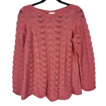 Soft Surroundings Sweater M Womens Cotton Blend Long Sleeve Chunky Knit ... - $17.84