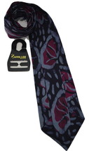 Malaysian Batik Neck Tie Wide 3.5&quot; Classic Length 57.5 Black Maroon Gray... - $20.32