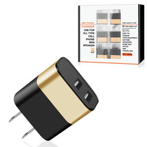 Dual Port USB Wall Charger/ Power Adapter/ Charging Block In Gold (12pcs) - £40.95 GBP