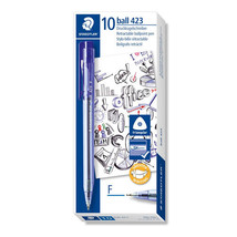 Staedtler 423 Fine Ballpoint Pen (Box of 10) - Blue - $33.36