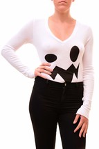 WILDFOX Womens Bodysuit Couture Boo Kelly White Size S - £44.12 GBP