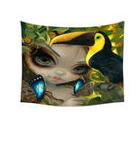 Faces of Faery #236 Tropical Girl and Her Toucan Tapestry - $40.61 CAD+