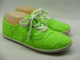 Easy USA Women&#39;s Fluorescent Green Lace Up Casual Flats Size 8 M Tennis ... - £17.82 GBP