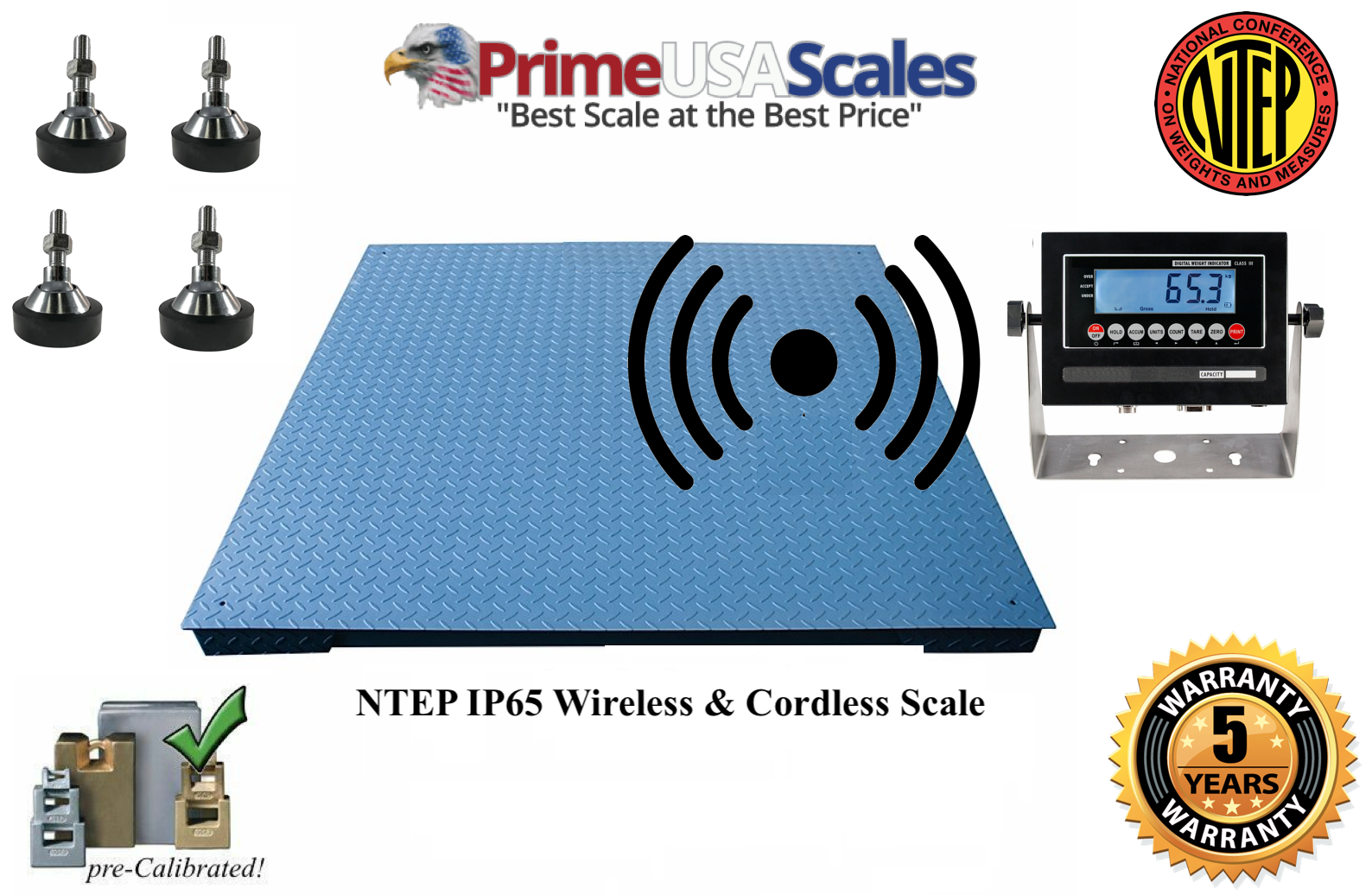 Primary image for Prime NTEP Wireless 48" x 48" (4' x 4') Floor scale 1,000 lb x .2 lb
