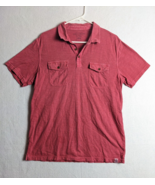 Lucky Brand Mens Polo Shirt Short Sleeve Size L Red - $12.68