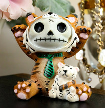 Furry Bones Figurine 2.5&quot;Tall Tigrr Tiger With Green Tie Voodoo Skeleton Monster - £12.01 GBP