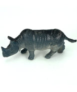 Rhinocerous Toy Figure Standing Plastic Vintage 2.5&quot; Long Pencil Topper - $9.39 CAD