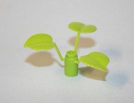 Minifigure Light Green Plant 3 Leaves Plant Piece US Seller - $2.09