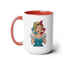 PopArt Girl on Telephone 15oz Coffee Mug - $14.95