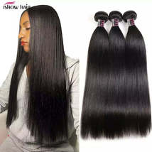 Ishow Straight Human Hair Bundles 28 30inch 1/3/4 Pcs Deals Sale For Wom... - £24.91 GBP+