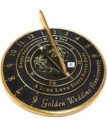 50th Golden Wedding for Mom and Dad. Solid Metal Anniversary Sundial Gif... - £62.96 GBP