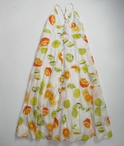 NWT J.Crew Edie Parker Button-front Tiered Maxi in Limes Oranges Citrus Dress M - £85.69 GBP