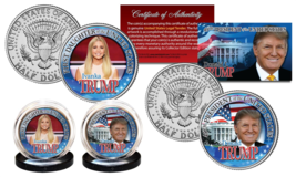 Donald Trump 45th President &amp; Ivanka First Daughter Jfk Kennedy U.S. 2-Coin Set - £11.17 GBP