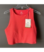 NWT Alpine Design Coral Ribbed Crop Built in Bra Workout Gym Tank Top Si... - £7.50 GBP