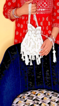 Potli Bag for Women Ethnic Potli Bag Pearls Handle Purse Clutch Purse fo... - $48.54 CAD