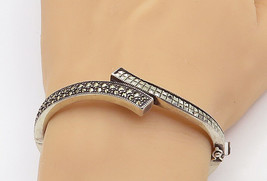 JUDITH JACK 925 Sterling Silver - Vintage Marcasite Bangle Bracelet - BT... - $135.37