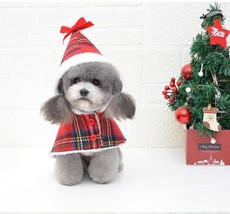 Festive Knitted Turtleneck Dog Sweater - Cozy Christmas Red Plaid Pet Winter Coa - £16.74 GBP