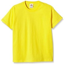 Fruit Of The Loom Boy&#39;s SS028B T-Shirt, Yellow, 5-6 Years (Manufacturer ... - $14.00