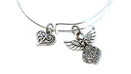 New Guardian Angel Charm Bracelet Heart Jewelry Fashion Handmade - £13.44 GBP