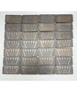 Vintage Wood Crown Dominoes – 28 Black Embossed Tiles Incomplete Set Game - $24.51 CAD